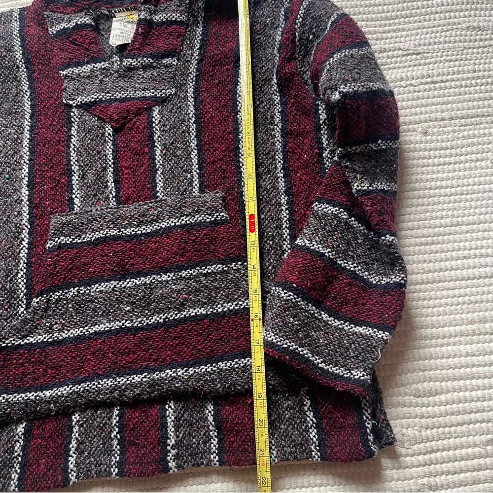 Classic Mexican Baja Hoodie Sweater Pullover Small - Picture 4 of 7
